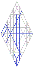 sigil of the name Aaron with the waw.vau,displayed on the Crown Diamond grid